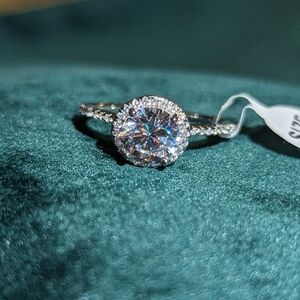 Moissinite wedding ring 925 white gold plated